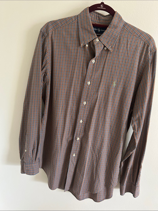 Ralph Lauren Other - Ralph Lauren Orange & Blue Plaid Button-Down Shirt